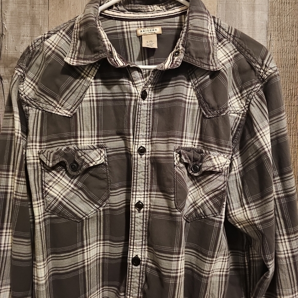Arizona shirt mens size large button down long sleeve plaid flannel regular fit - Picture 6 of 9